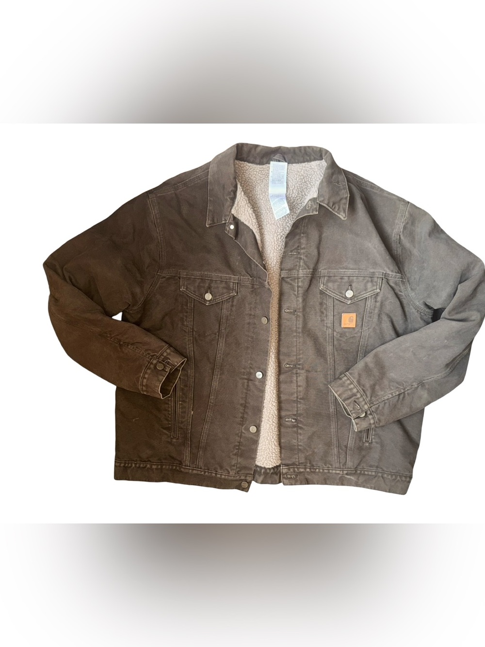 Carhartt Trucker Jacket J233WAL Brown Blanket Lined USA Made Size 3XL tall